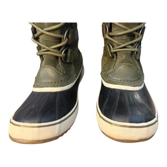 Sorel Joan of Arctic Waterproof Green Suede Snow Boot Fur Cuff Women size 9.5 - Picture 4 of 9